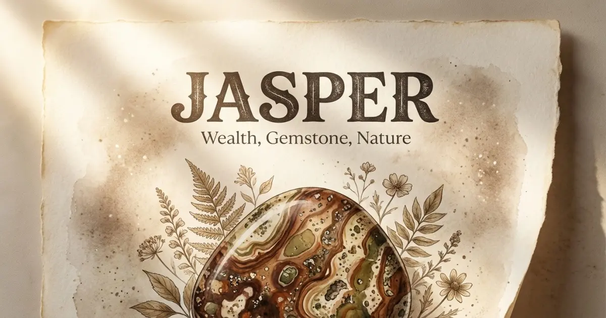 Jasper meaning themes: wealth, gemstone, nature