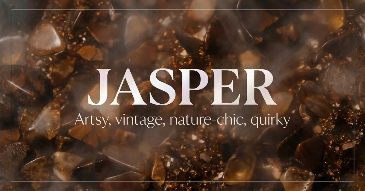 Jasper name vibe: Artsy, vintage, nature-chic, quirky