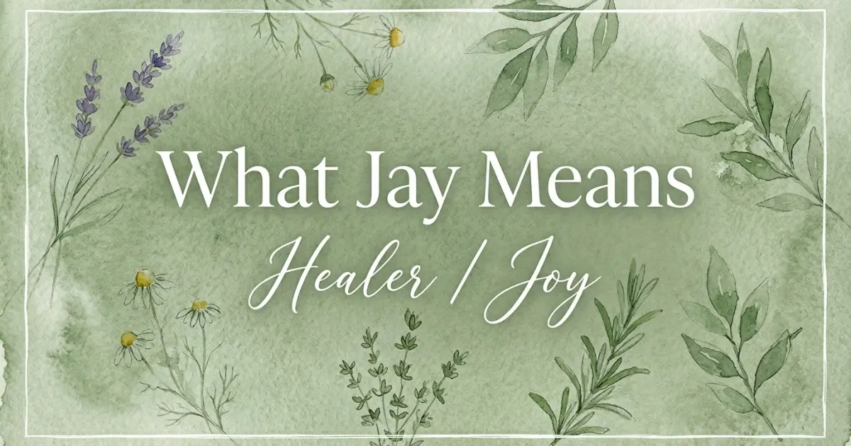 Jay name meaning Healer / Joy