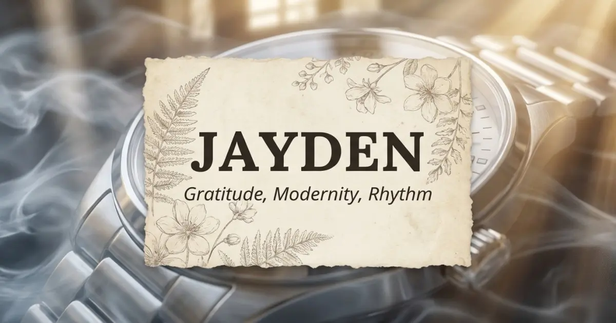 Jayden meaning themes: gratitude, modernity, rhythm