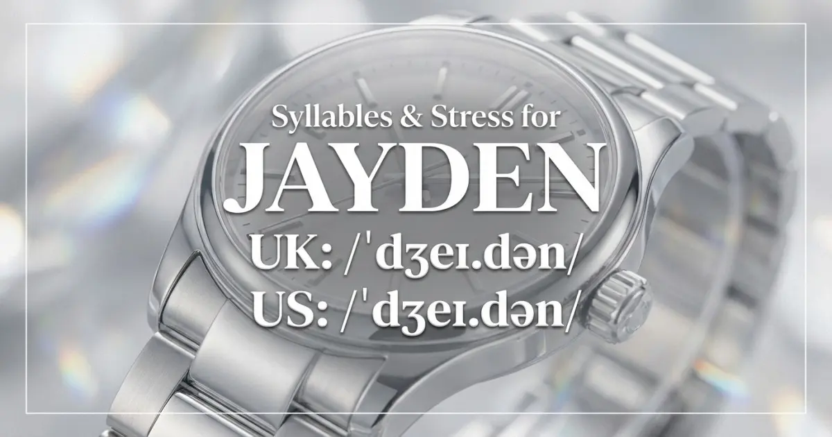 Jayden syllables, stress, and UK and US pronunciation