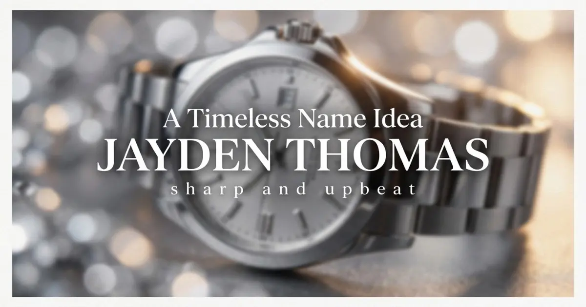 Middle name idea: Jayden Thomas - sharp and upbeat