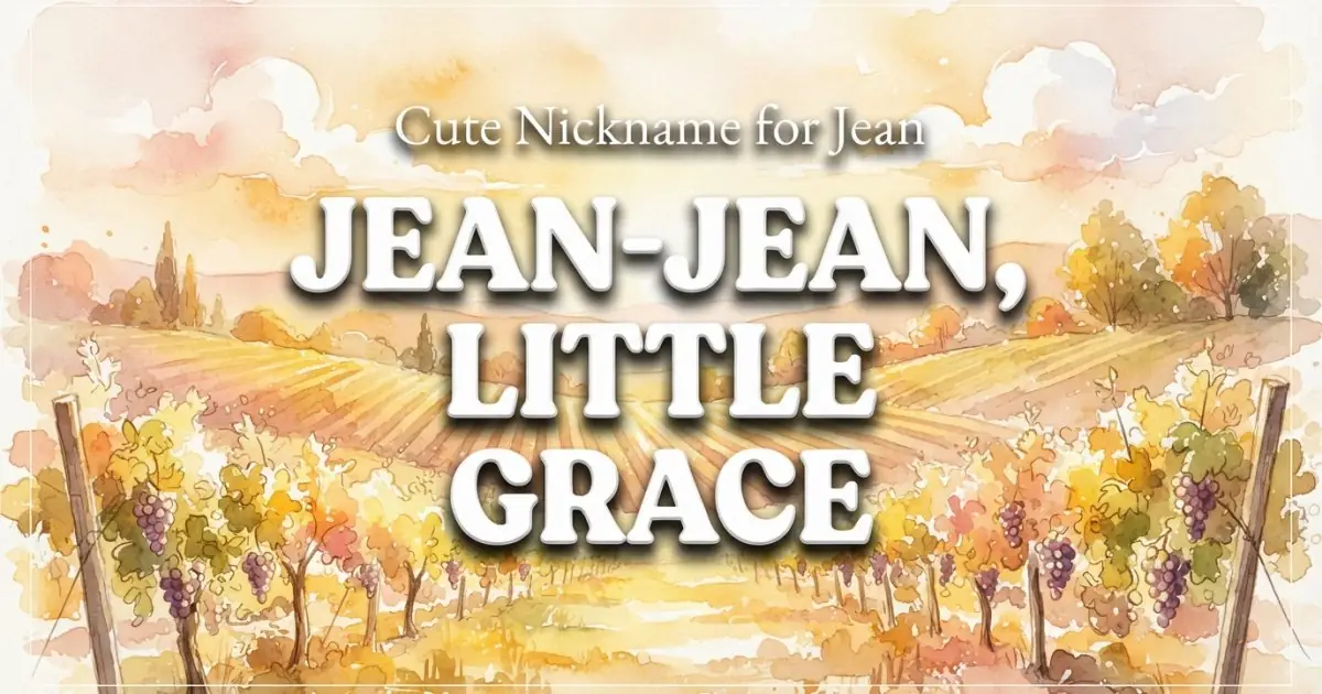 Cute nickname for Jean: Jean-Jean, Little Grace