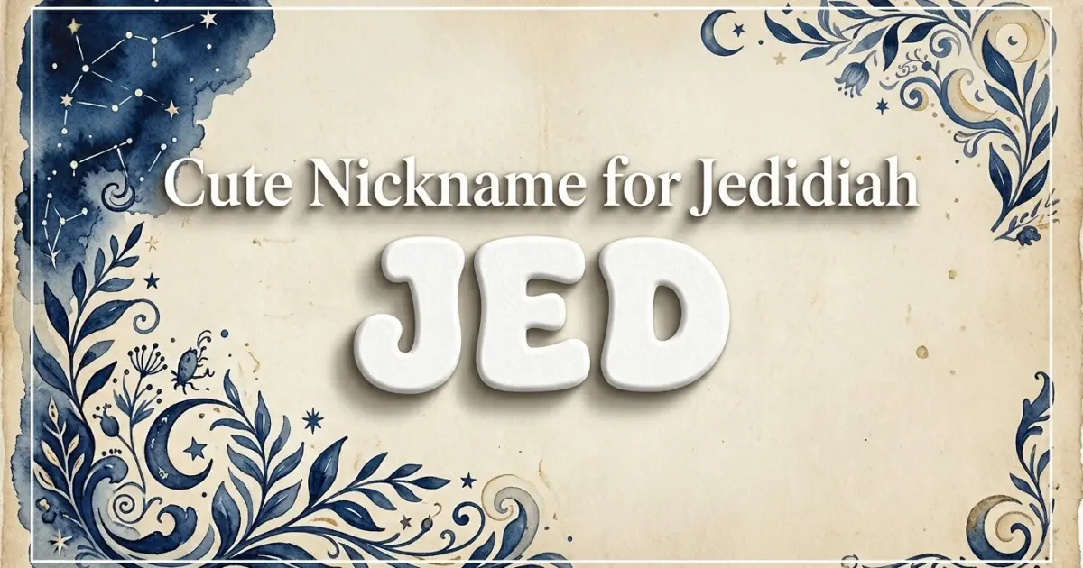 Cute nickname for Jedidiah: Jed