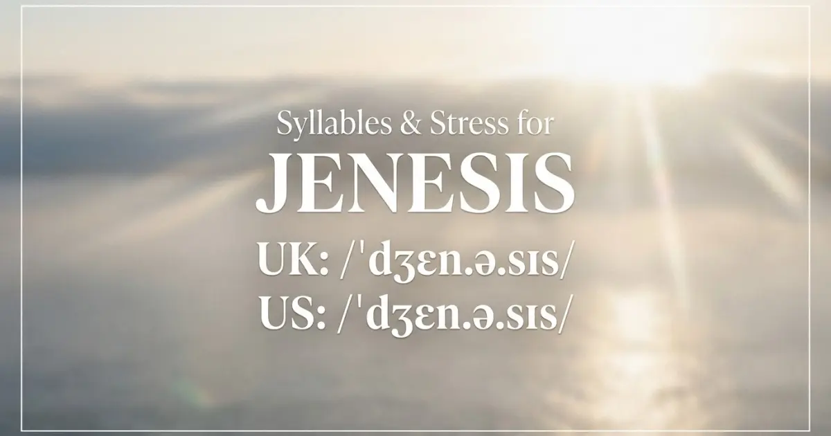 Jenesis syllables, stress, and UK and US pronunciation