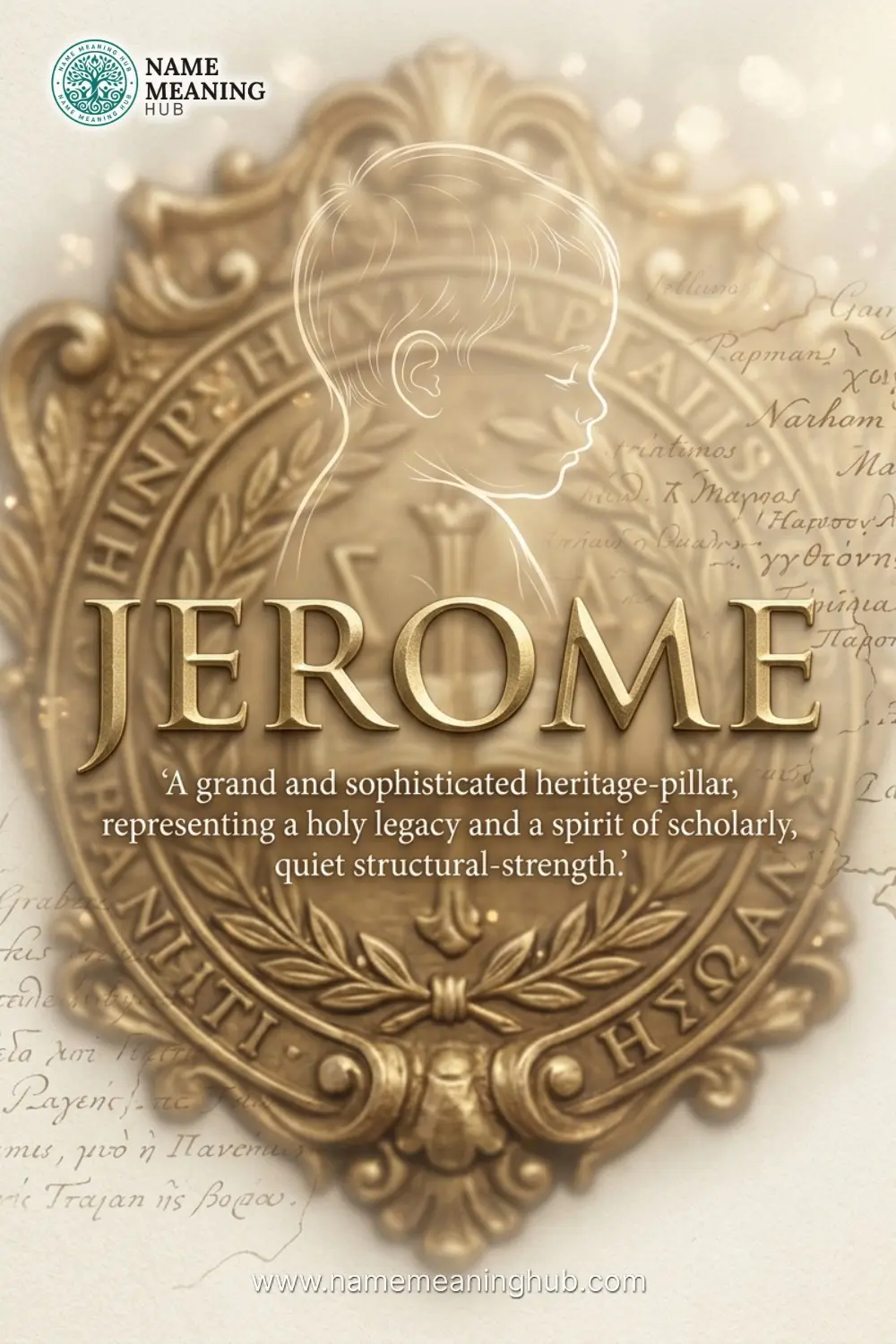 Meaning of the name Jerome: A grand and sophisticated heritage-pillar, representing a holy legacy and a spirit of scholarly, quiet structural-strength.