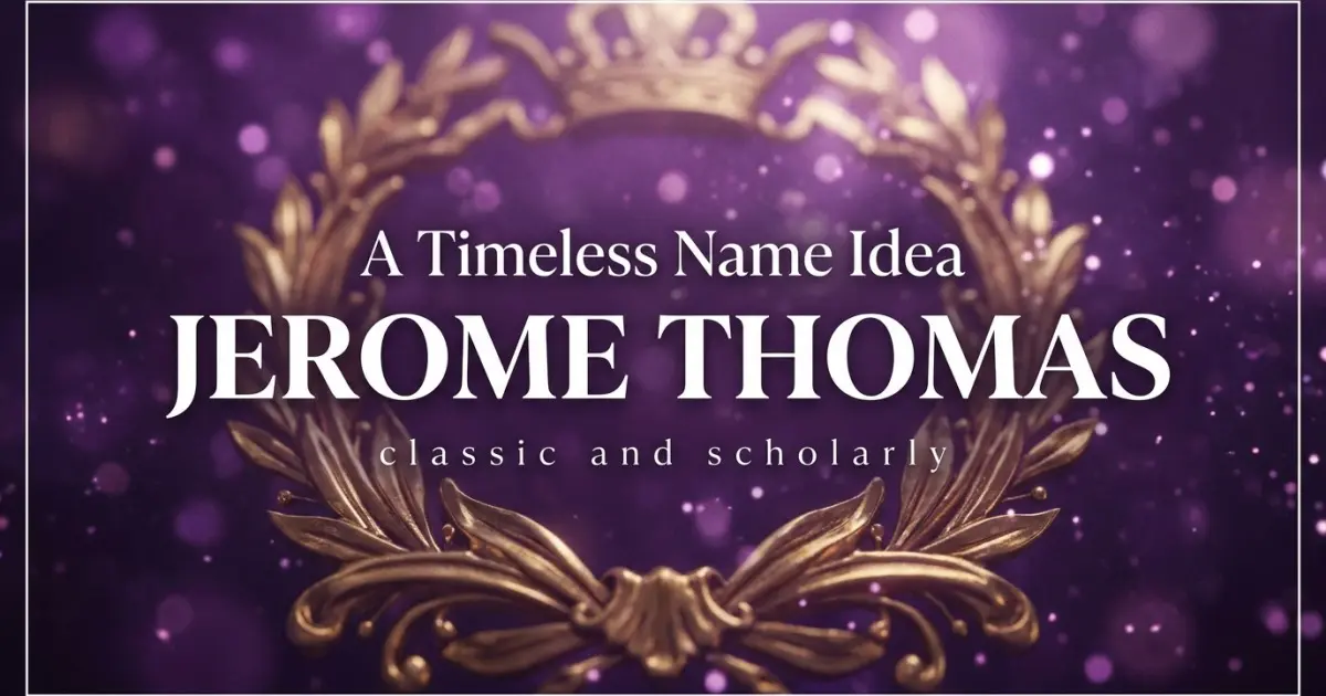 Middle name idea: Jerome Thomas - classic and scholarly