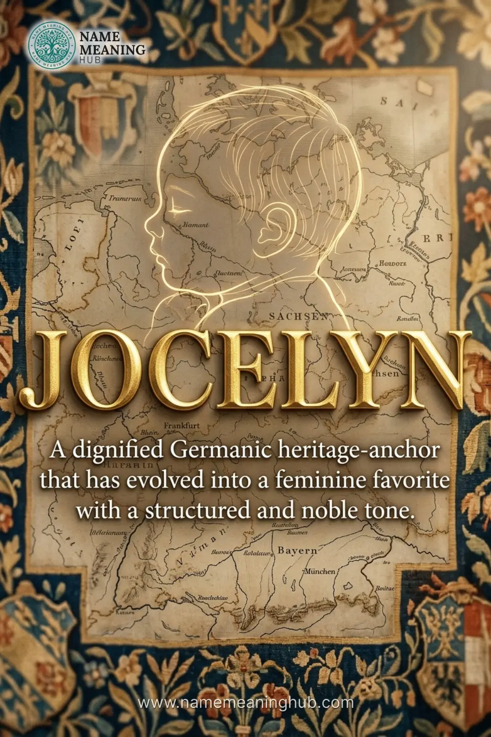 Meaning of the name Jocelyn: A dignified Germanic heritage-anchor that has evolved into a feminine favorite with a structured and noble tone.