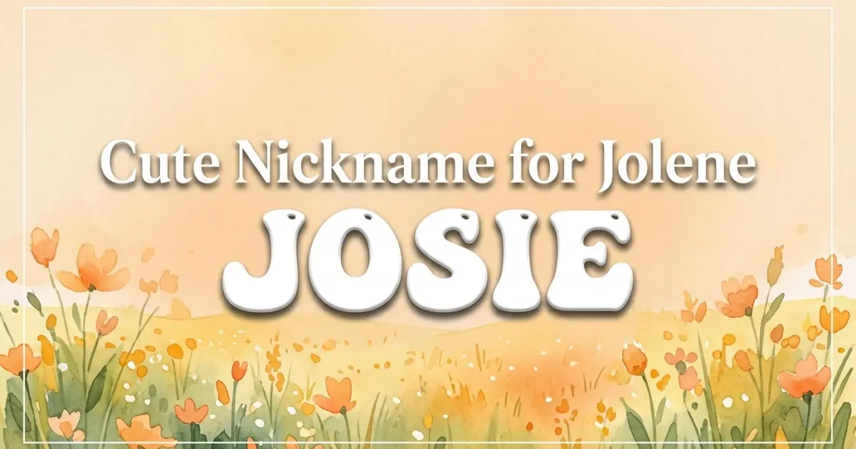 Cute nickname for Jolene: Josie