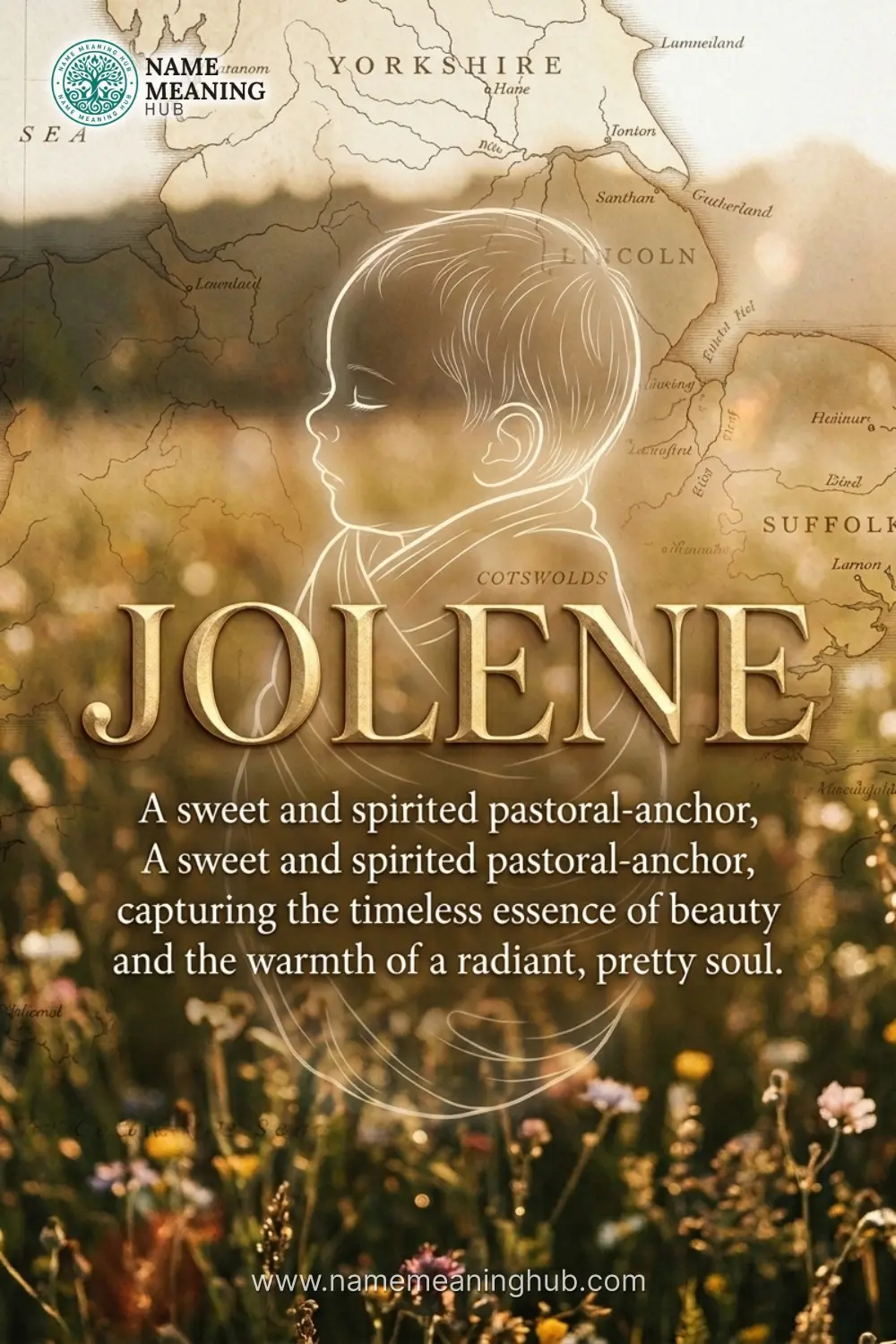 Meaning of the name Jolene: A sweet and spirited pastoral-anchor, capturing the timeless essence of beauty and the warmth of a radiant, pretty soul.