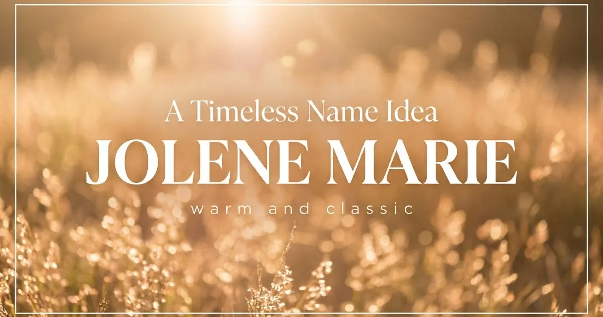 Middle name idea: Jolene Marie - warm and classic