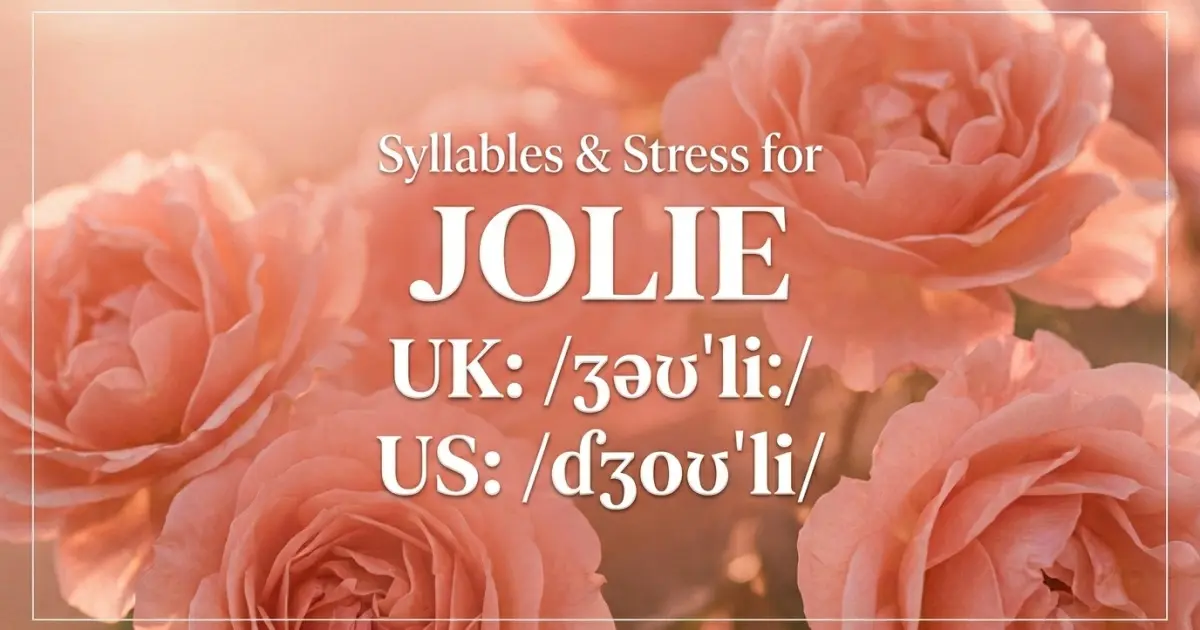 Jolie syllables, stress, and UK and US pronunciation