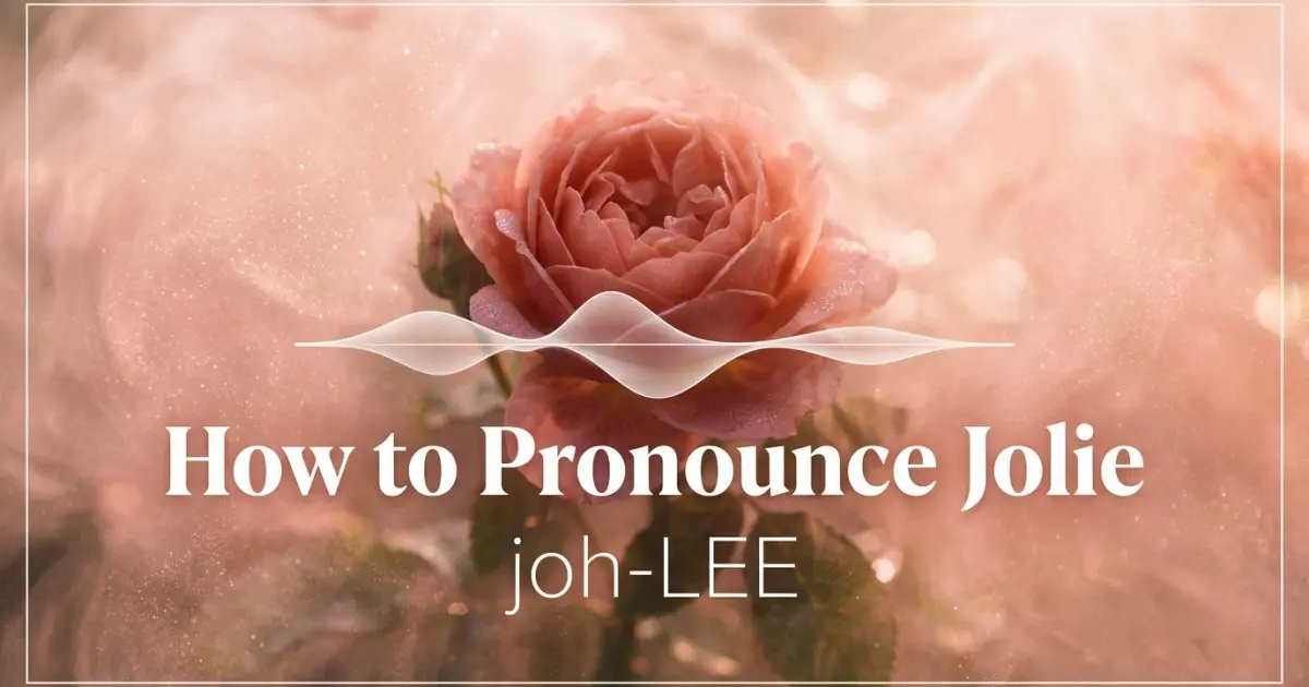 How to pronounce Jolie