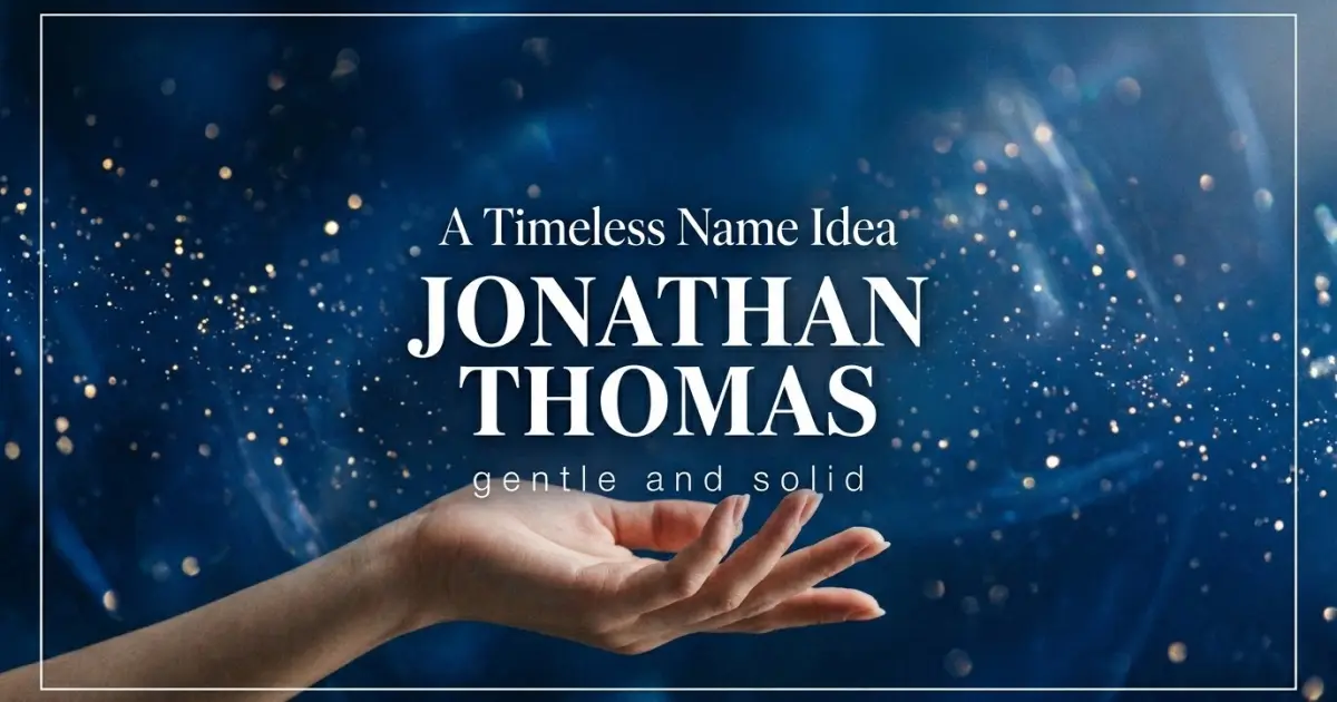 Middle name idea: Jonathan Thomas - gentle and solid