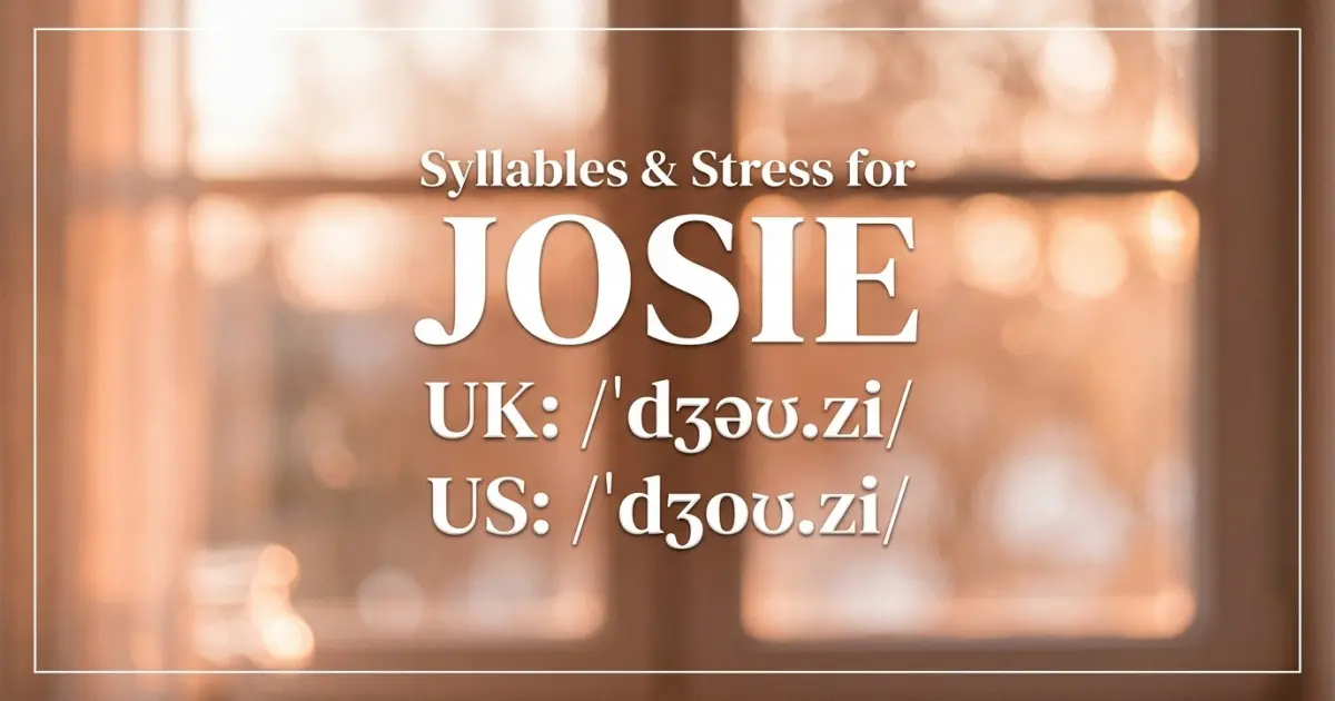 Josie syllables, stress, and UK and US pronunciation