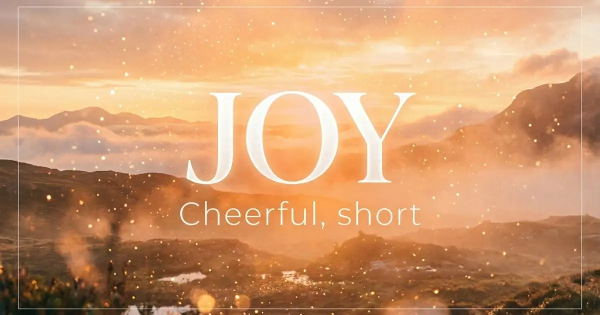Joy name vibe: Cheerful, short
