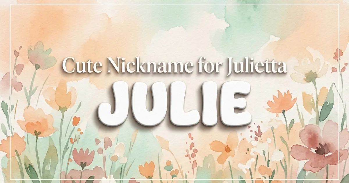 Cute nickname for Julietta: Julie