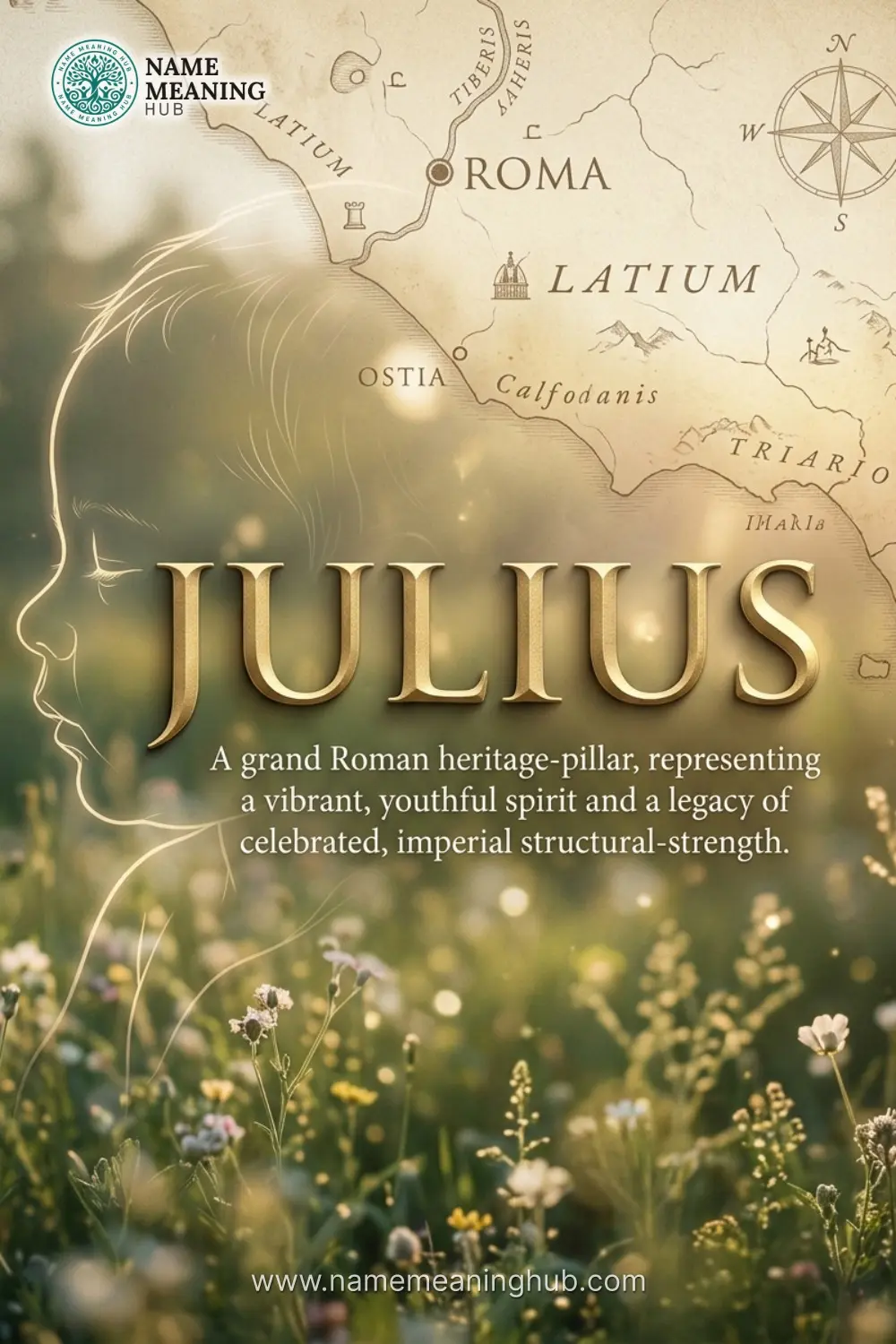 Meaning of the name Julius: A grand Roman heritage-pillar, representing a vibrant, youthful spirit and a legacy of celebrated, imperial structural-strength.