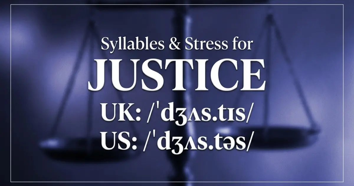 Justice syllables, stress, and UK and US pronunciation