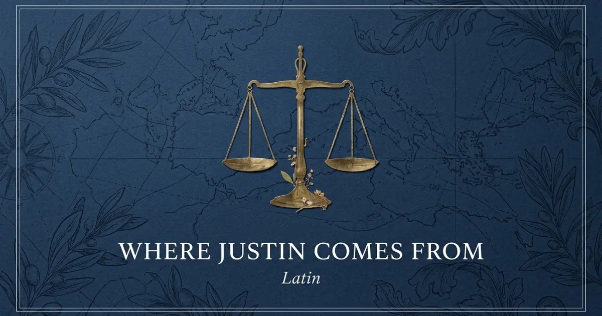The name Justin comes from: Latin
