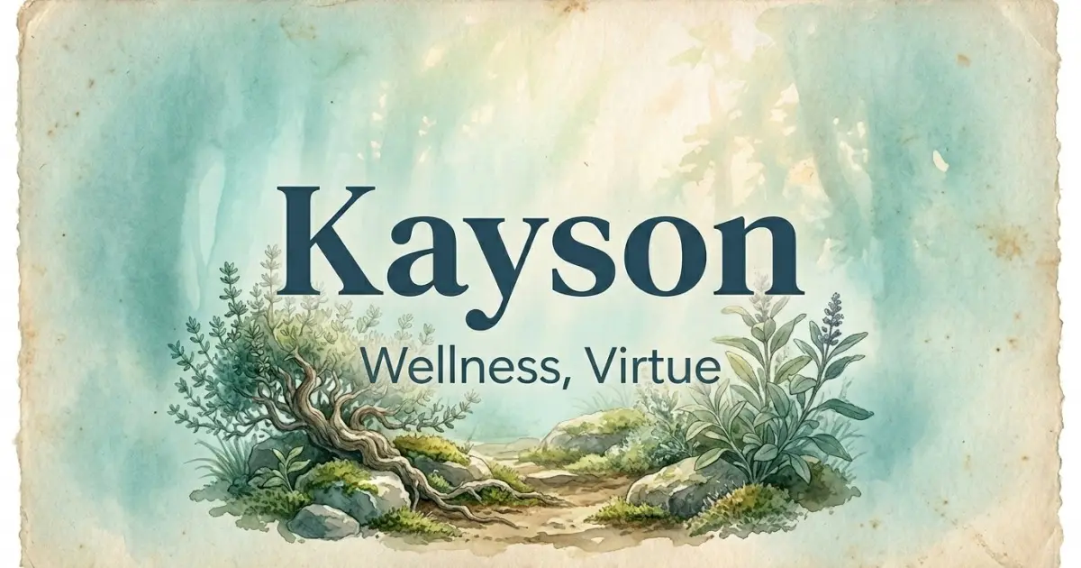 Kayson meaning themes: wellness, virtue