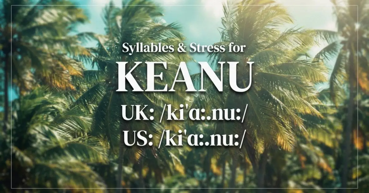 Keanu syllables, stress, and UK and US pronunciation