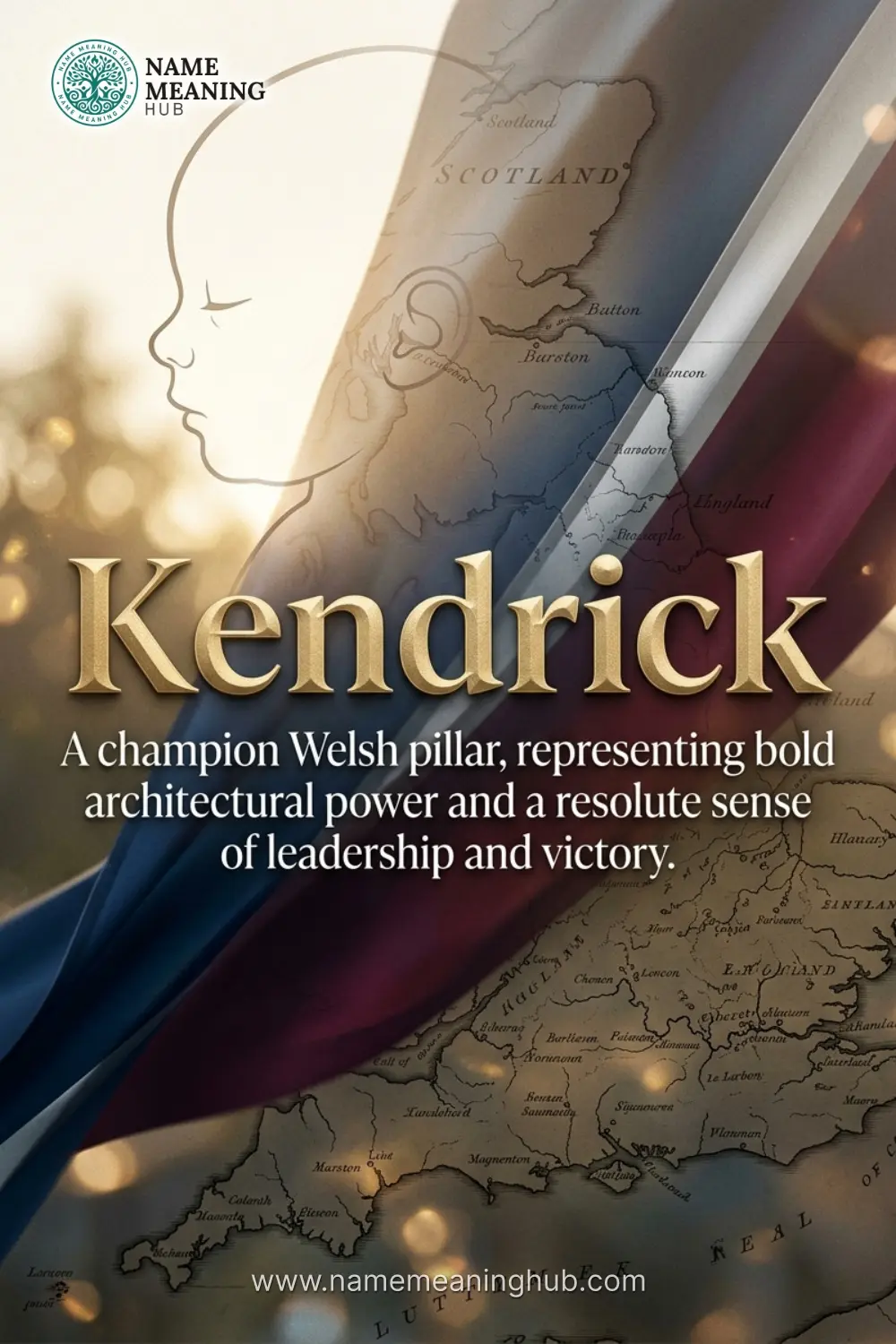 Meaning of the name Kendrick: A champion Welsh pillar, representing bold architectural power and a resolute sense of leadership and victory.
