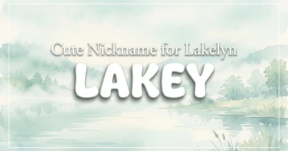 Cute nickname for Lakelyn: Lakey