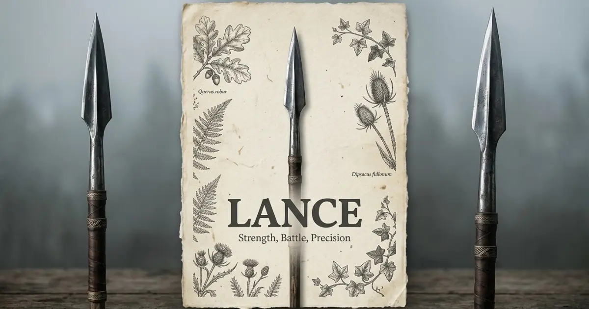 Lance meaning themes: strength, battle, precision