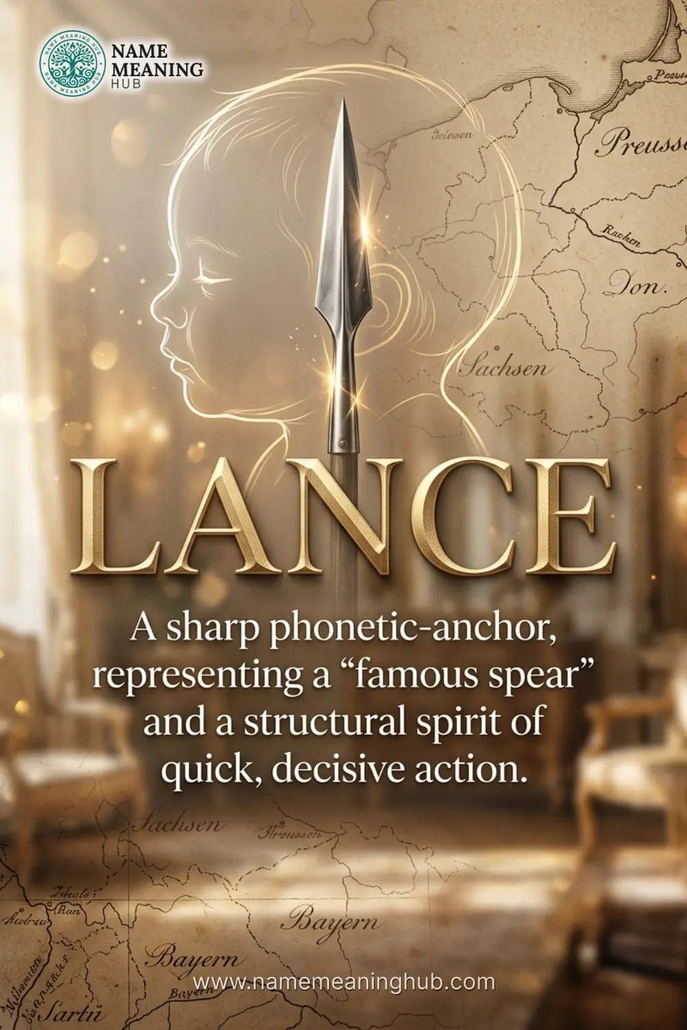 Meaning of the name Lance: A sharp phonetic-anchor, representing a "famous spear" and a structural spirit of quick, decisive action.