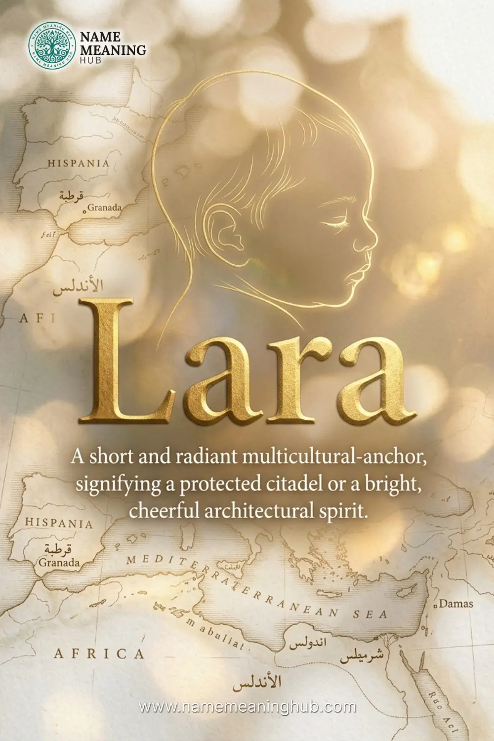 Meaning of the name Lara: A short and radiant multicultural-anchor, signifying a protected citadel or a bright, cheerful architectural spirit.