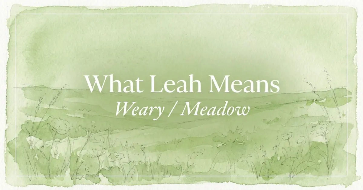 Leah name meaning Weary / Meadow