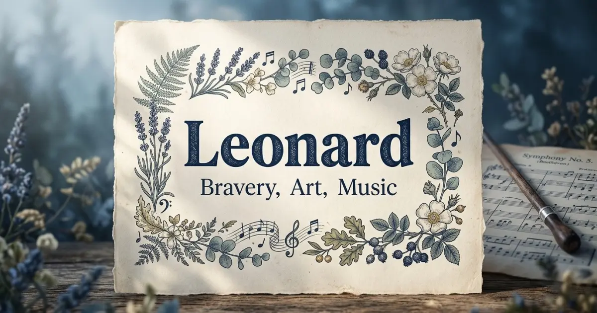 Leonard meaning themes: bravery, art, music