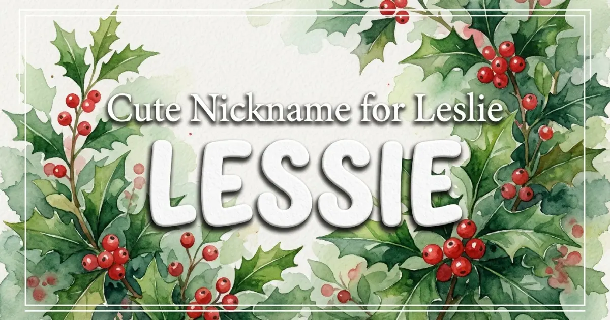 Cute nickname for Leslie: Lessie