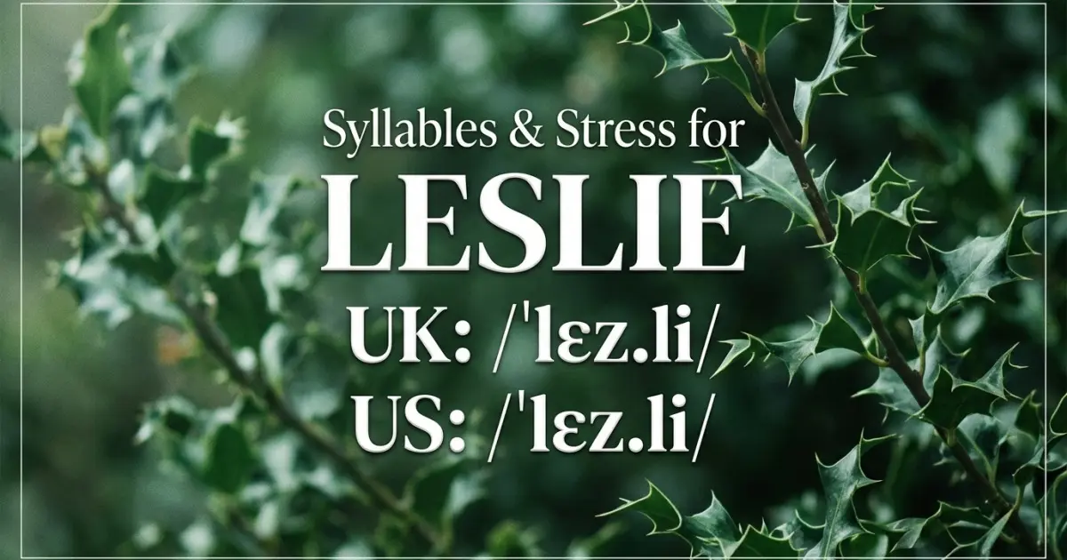 Leslie syllables, stress, and UK and US pronunciation