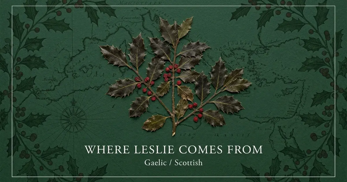 The name Leslie comes from: Gaelic / Scottish