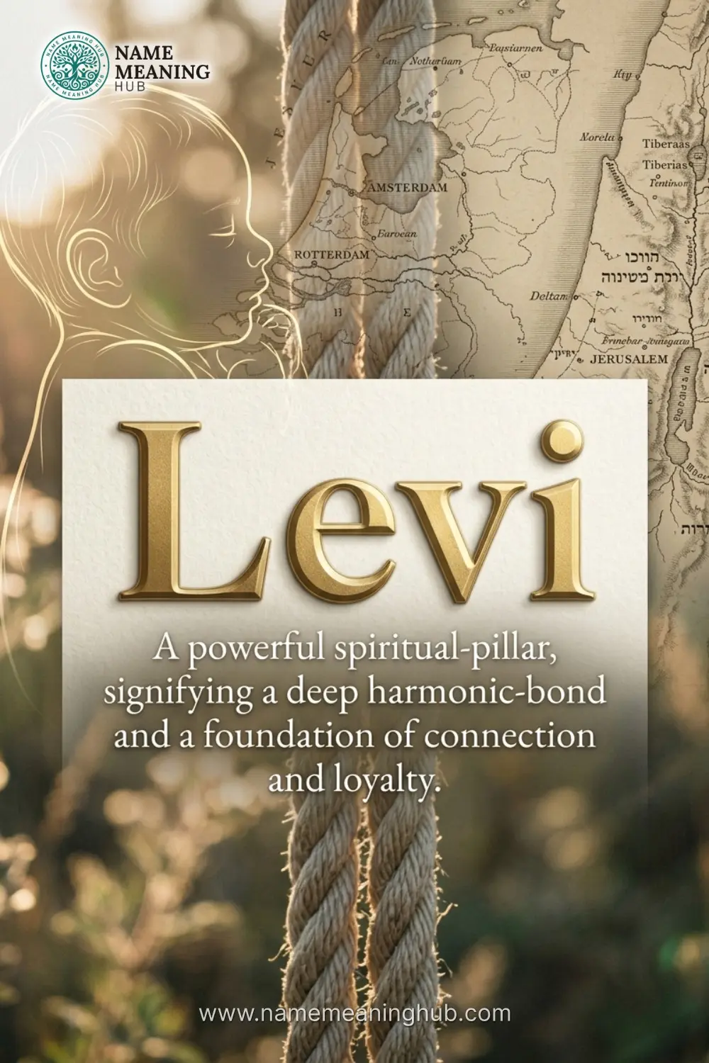 Meaning of the name Levi: A powerful spiritual-pillar, signifying a deep harmonic-bond and a foundation of connection and loyalty.