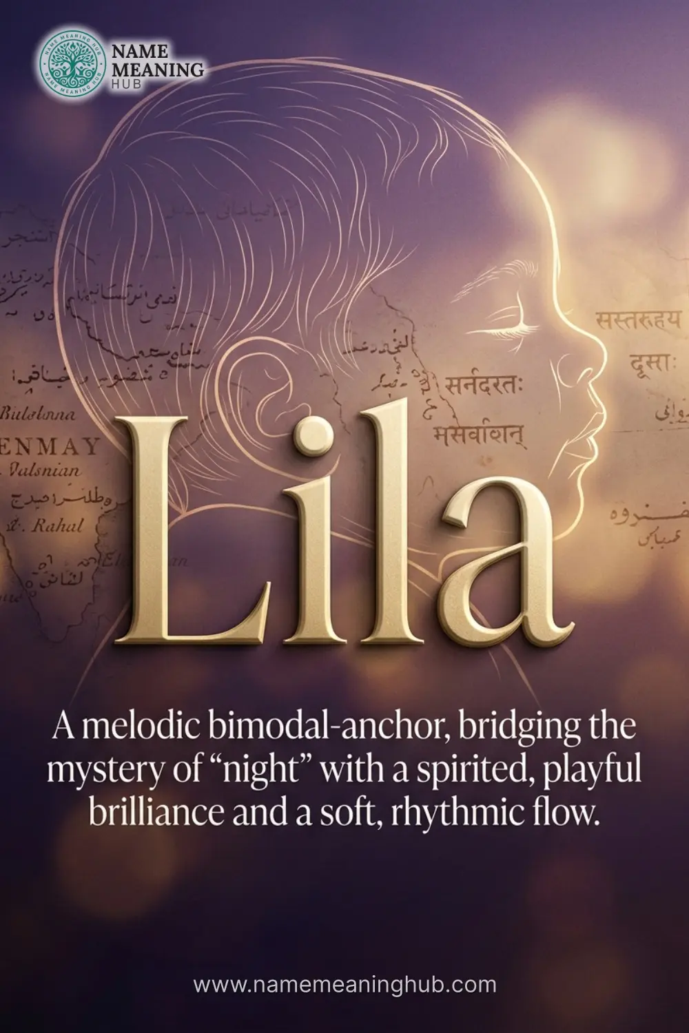 Meaning of the name Lila: A melodic bimodal-anchor, bridging the mystery of "night" with a spirited, playful brilliance and a soft, rhythmic flow.