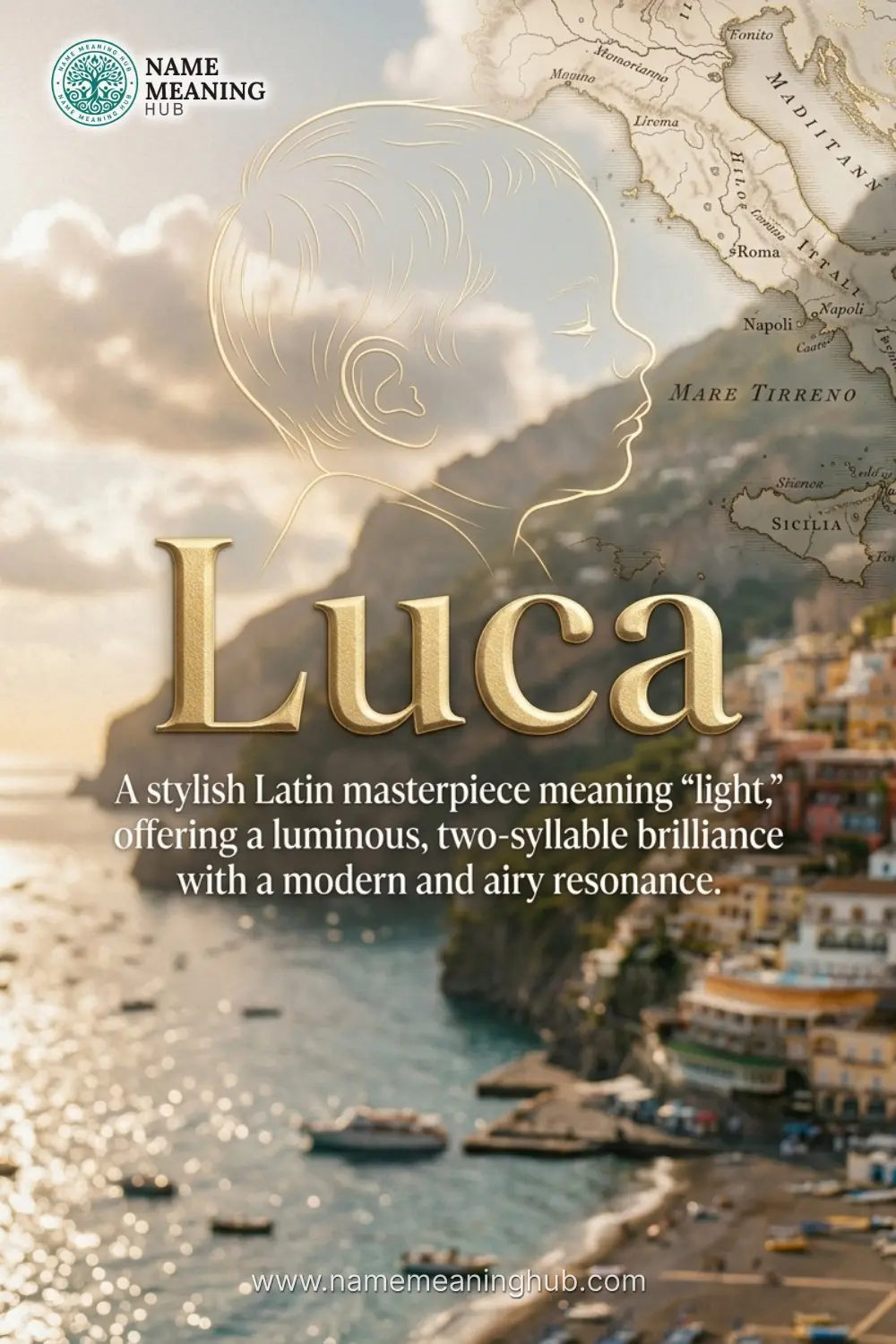 Meaning of the name Luca: A stylish Latin masterpiece meaning "light," offering a luminous, two-syllable brilliance with a modern and airy resonance.