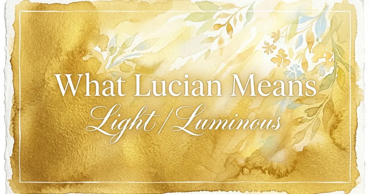Lucian name meaning Light / Luminous
