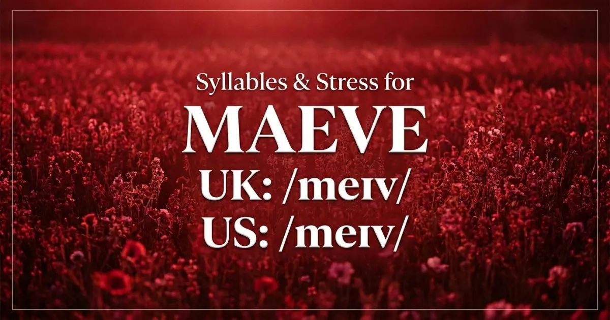 Maeve syllables, stress, and UK and US pronunciation