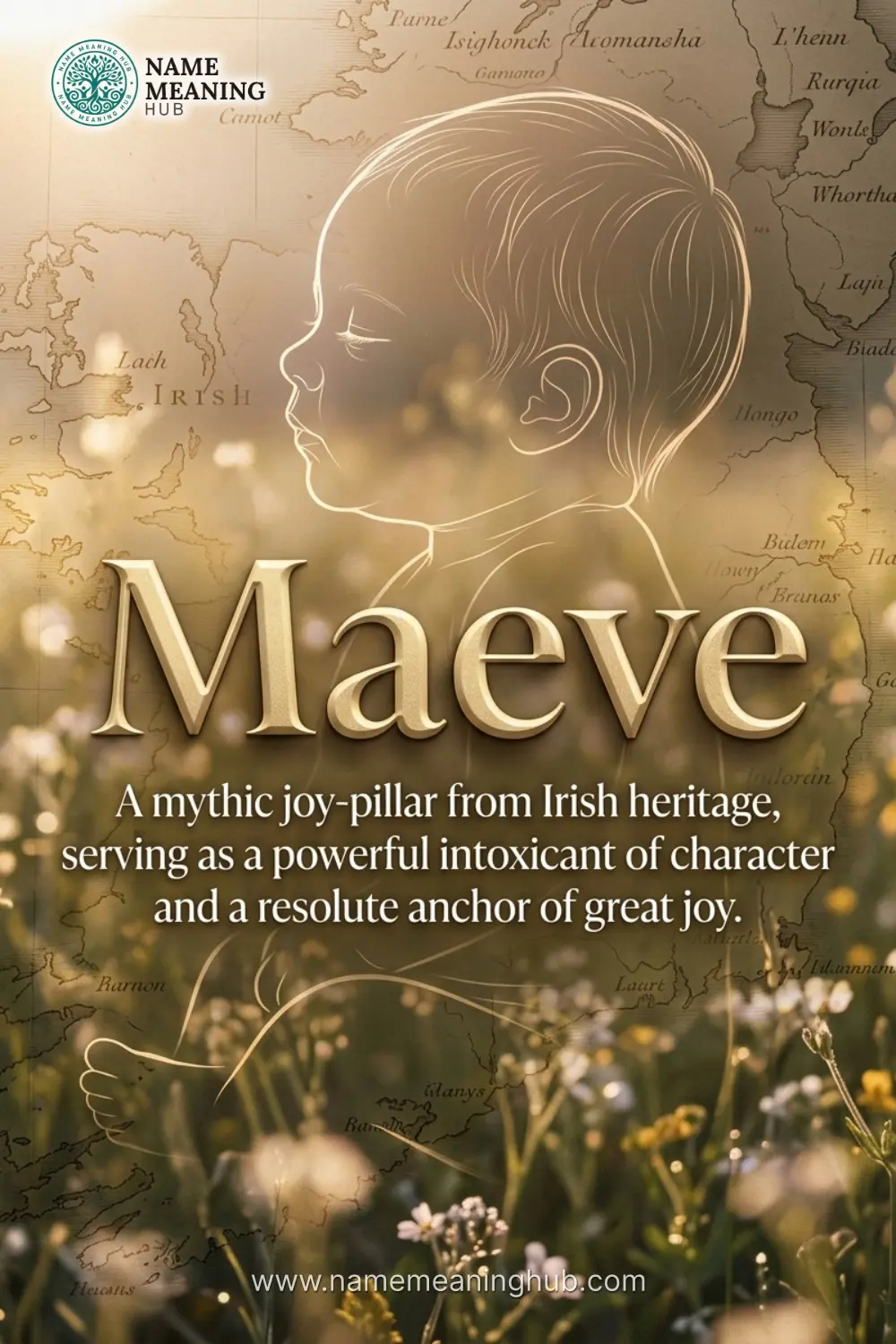 Meaning of the name Maeve: A mythic joy-pillar from Irish heritage, serving as a powerful intoxicant of character and a resolute anchor of great joy.
