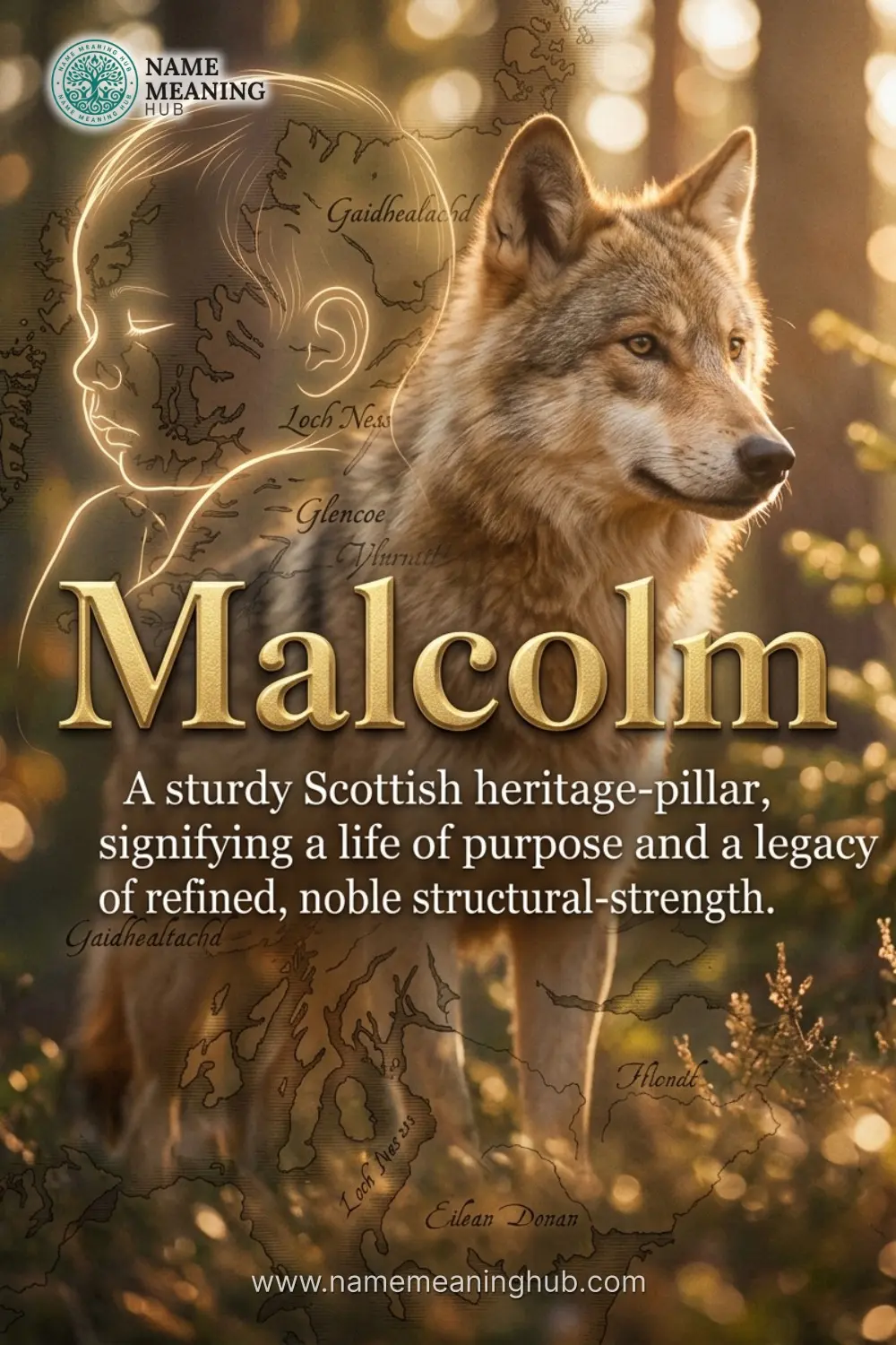 Meaning of the name Malcolm: A sturdy Scottish heritage-pillar, signifying a life of purpose and a legacy of refined, noble structural-strength.
