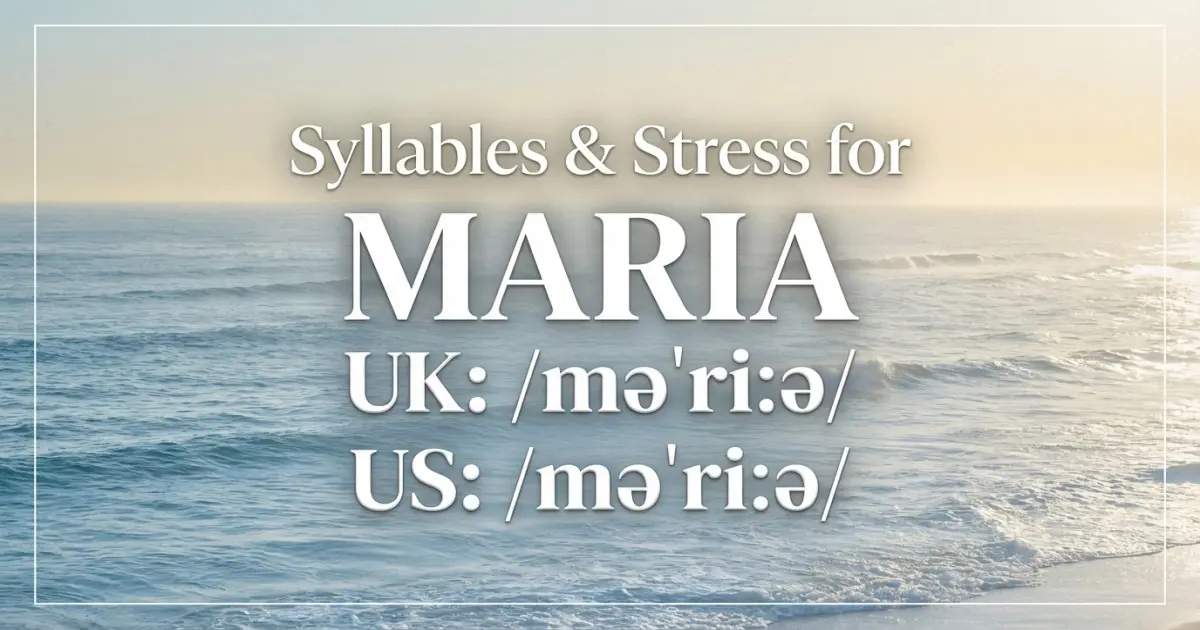 Maria syllables, stress, and UK and US pronunciation