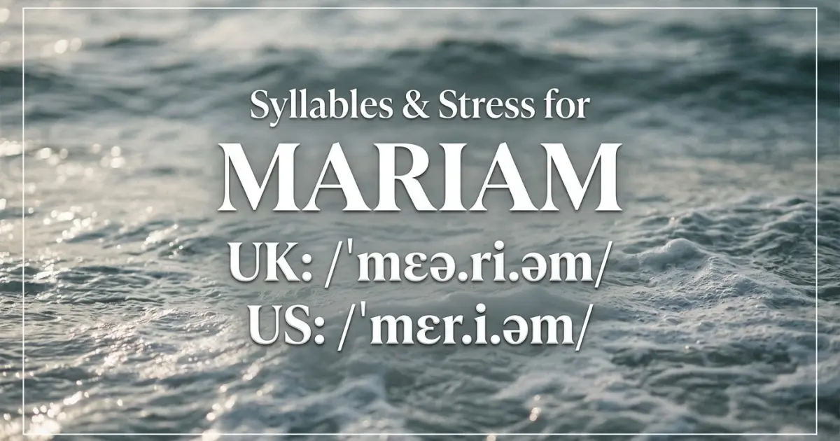 Mariam syllables, stress, and UK and US pronunciation