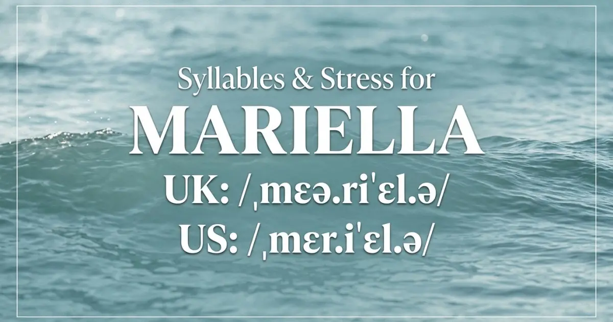 Mariella syllables, stress, and UK and US pronunciation