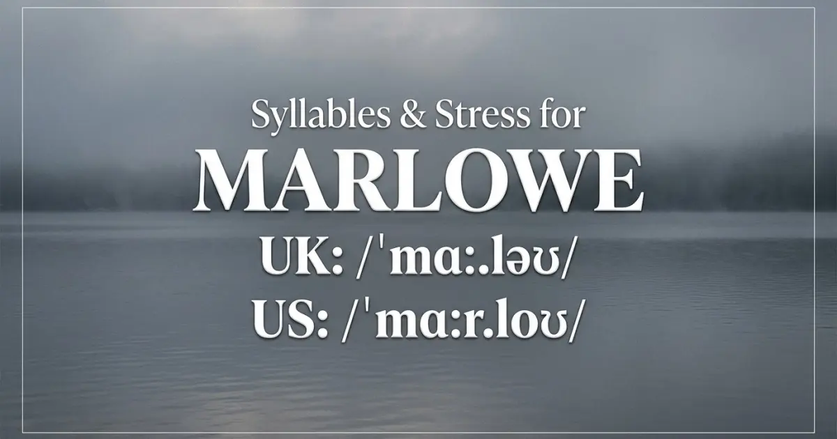 Marlowe syllables, stress, and UK and US pronunciation