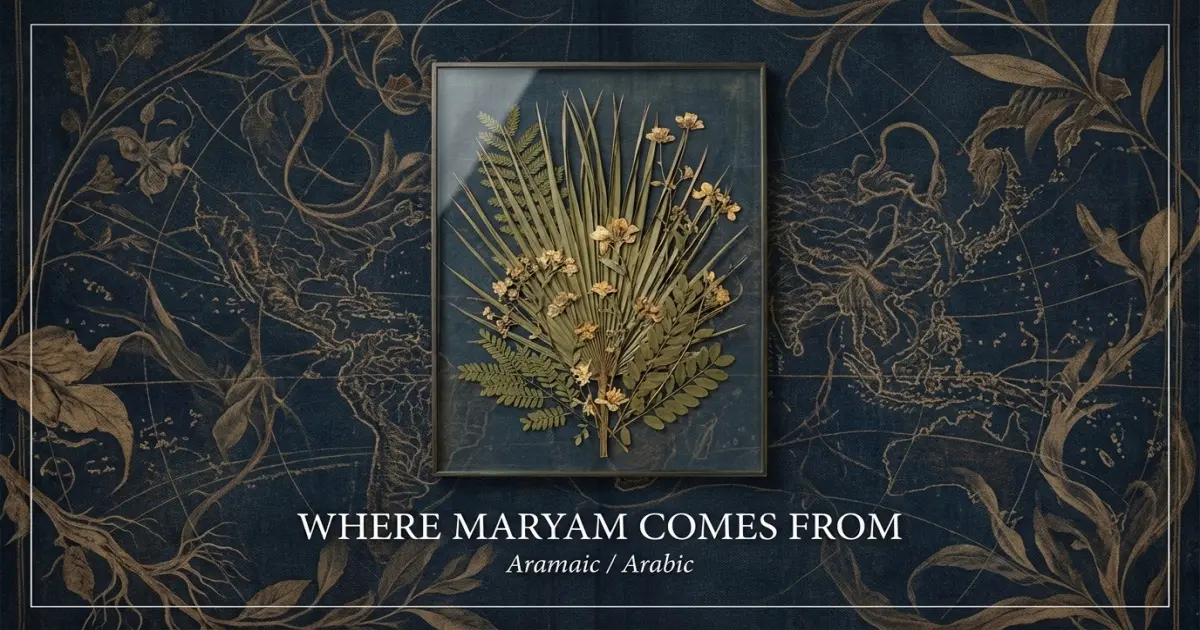 The name Maryam comes from: Aramaic / Arabic