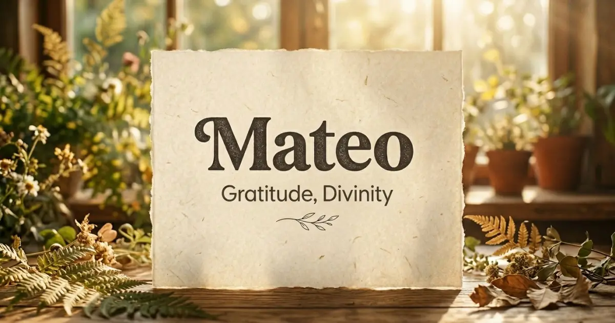 Mateo meaning themes: gratitude, divinity