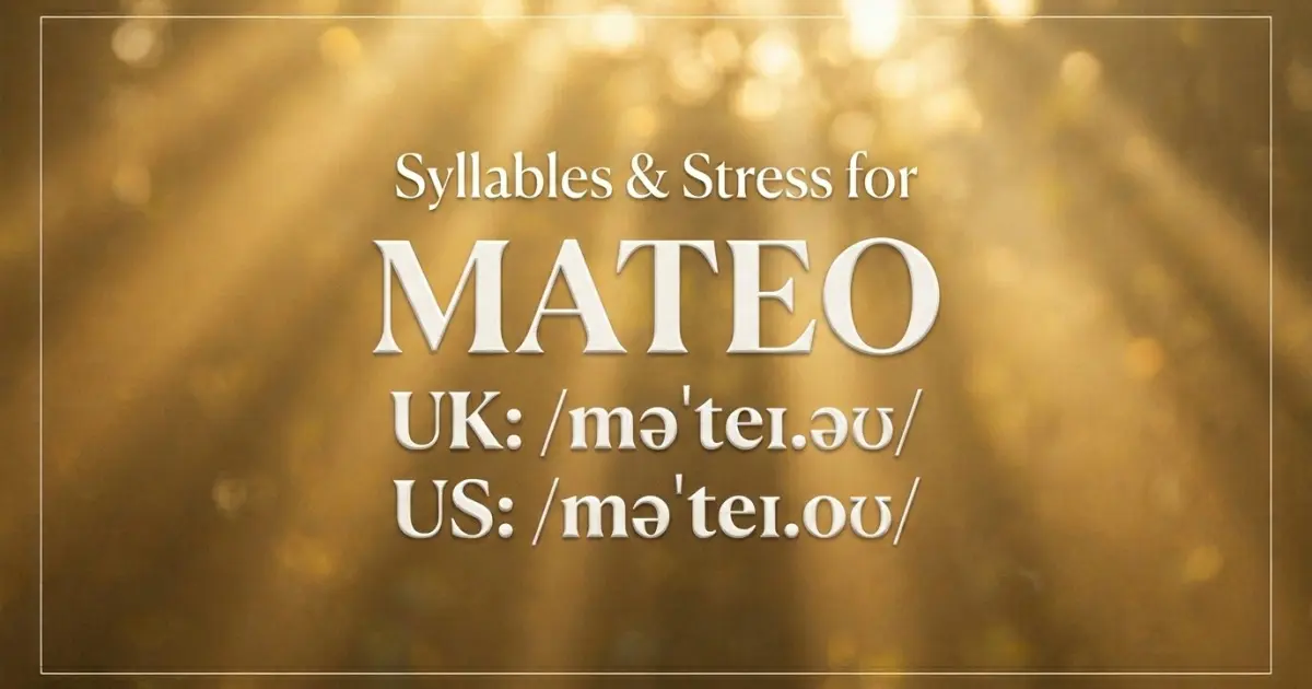 Mateo syllables, stress, and UK and US pronunciation
